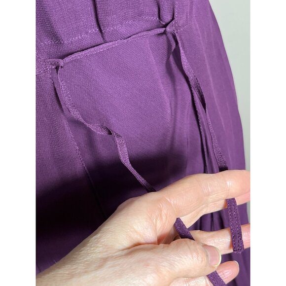 Vtg April Cornell Dress Plum Maxi Dark Feminine Whimsygoth Goth Sheer Women XS-S - Picture 11 of 16